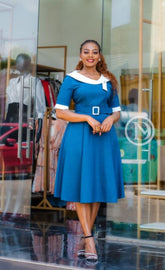 Elegant star command blue official skater dress